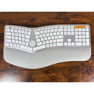 ProtoArc EK01 Plus Ergonomic Split Wireless Keyboard Bluetooth Silver White